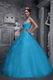 Corset Back Azure Blue Quinceanera Dress For Girl