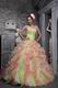 Strapless Multi-color Ruffled Skirt Quinceanera Dress Lovely