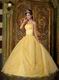 Strapless Yellow Floor Length Skirt Nice Quinceanera Dress