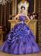 Cheap Strapless Purple Puffy Skirt Quinceanera Dress Online