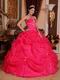 Deep Pink Sweetheart Puffy Quinceanera Dress By Designer