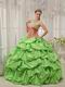 Spring Green Puffy Skirt Best Quinceanera Dress Clearance