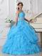 Aqua Blue Puffy Skitr Quinceanera Dresses Gowns For Cheap