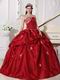 Low Price Strapless Wine Red Dress to Quinceanera Wear