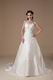 Appliqued A-line Chapel Train Outdoor Bride Wedding Dress