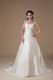 Appliqued A-line Chapel Train Outdoor Bride Wedding Dress