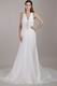 Ivory Chiffon Wedding Dress With Halter V Neckline Design
