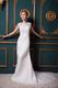 Scoop Appliques Mermaid Chapel Ivory Wedding Dress Petite