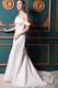 Terse Off Shoulder Dropped Mermaid Champagne Weding Dress