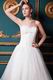 Simple Sweetheart A-line Floor Length Ivory Tulle Bridal Dress