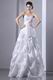 Modest Spaghetti Straps Beaded White Taffeta Wedding Dress