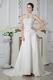 Modest Halter Chapel Train Ivory Wedding Dress With Appliques