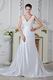 Modest V-Neck White Chapel Wedding Bridal Dress Stores