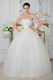 Discount Strapless Appliques Ball Gown Ivory Net Bridal Gowns