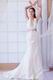 Hottest Halter Mermaid Silhouette Ivory Lace Bridal Gown Petite