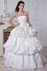 Unique Strapless Ivory Stain Bubble Skirt Bridal Wedding Dress