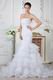 Affordable Strapless Mermaid Ruffle Layers Chapel Bridal Dress