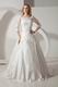 Hot Sell Off Shoulder 3/4 Long Lace Sleeves Church Bride Wedding Dress