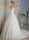 Rolling Flowers Fabric Cathedral Train Bridal Dress To Church Wedding
