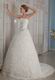 Exquisite Basque Waist Rolled Fabric Flowers 2014 Wedding Dress