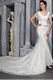 Sheath V-neck Chapel Beautiful Lace Wedding Dress With Sashes