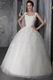 Elegant Straps Ball Gown Tulle Appliqued Lace Bridal Dress