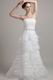 Inexpensive Aline Layers Ruffles Skirt White Organza Bridal Gown