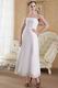 White Empire Strapless Ankle-length Ruched Wedding Dress