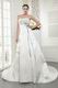 Elegant Strapless Beading Bodice A-line Stain Cream Bridal Gowns