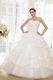 2014 Elegant Cascade Bodice Puffy A-line Ivory Wedding Dress