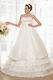 Luxurious A-line Silhouette Layers Skirt Cream Wedding Dress