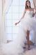 Glamorous High Low Skirt Ivory Feather Wedding Dress