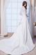 Elegant V-Neck Bodice Long Sleeves Ivory Bridal Dresses With Appliques