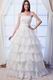 Elegant Strapless A-line Layers Skirt Bridal Dress With Crystal