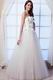 Elegant Strapless A-line Tulle Western Wedding Dresses With Flower