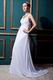 Elegant Straps Ruched Empire Court Cream Chiffon Bridal Dress