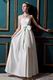 Simple Strapless Bow Aline Ivory Stain Church Wedding Dress For Sale