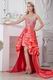 Crystal Coral Pink Asymmetrical Buy Pageant Evening Dresses