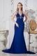Royal Blue Halter Chiffon Skirt La Femme Evening Gowns
