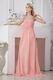 New Arrival Column Pink Chiffon Sweetheart Vest Evening Dress