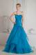 Cheap Aline Layers Floor Length Azure Evening Dress