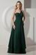 One Shoulder Dark Green Beautiful Evening Dress