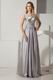 Empire Waist Silver Evening Party Dress At Cheap Price