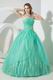 Fashion Strapless Spring Green Evening Ball Gown With Applique