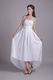 High Low White Evening Dress With Handmade Flower