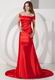 Cheap Off The Shoulder Scarlet Evening Party Gown Dress