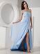 Cheap Light Blue One Shoulder Evening Dresses For Girl