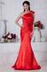 Discount One Shoulder Mermaid Silhouette Scarlet Evening Dress