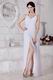 Straps White Chiffon Formal Evening Dress With Side Slit