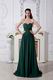 Sweep Dark Green Chiffon Floor Length Evening Dress